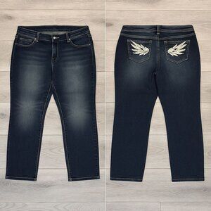 Avenue Blue Jeans Plus Size 20 Embroidered Back Pockets Skinny Stretch Denim